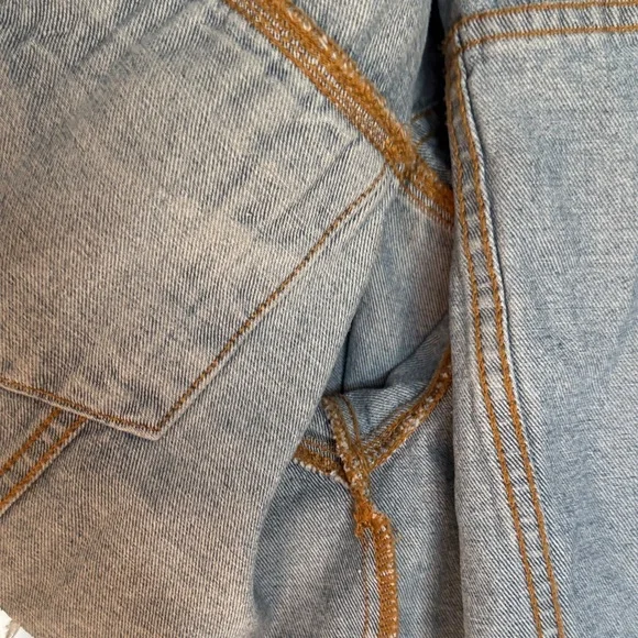 Cropped Distressed Blue Denim Jacket - Picture 7 of 8